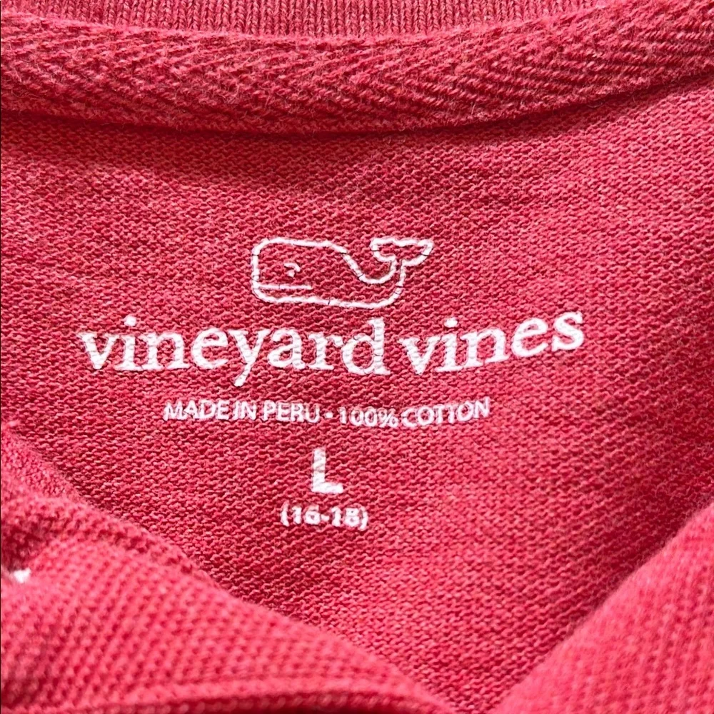 Vintage Vineyard Vines Kids Red Sweater Polo Size YL - Picture 2 of 7